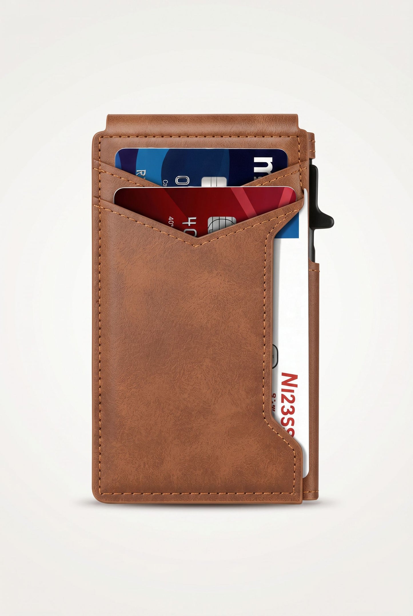 LASVAULT RFID Blocking Card Holder - Sleek Carbon Fiber Wallet - Black - Men's Wallet