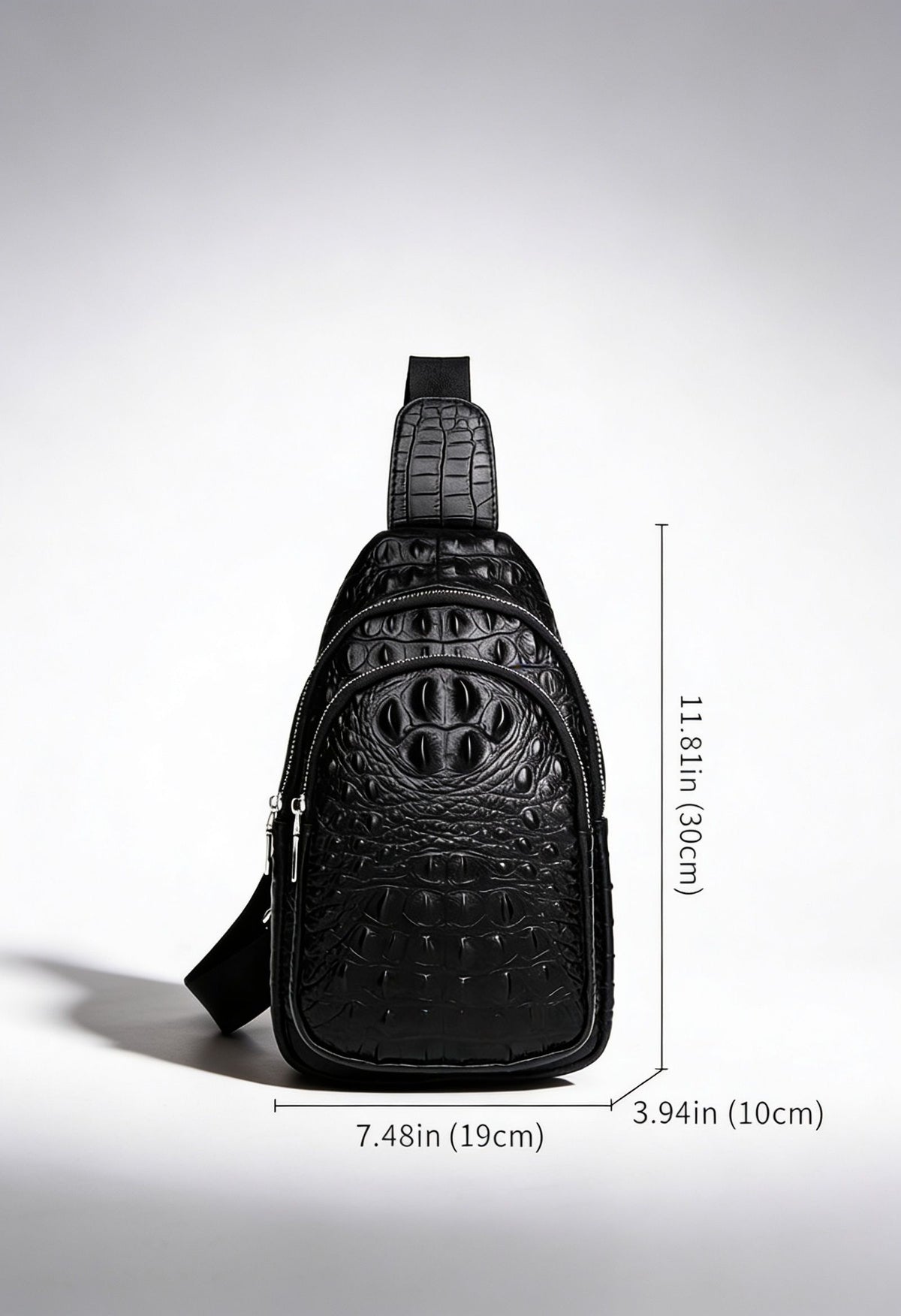 Crocodile Leather Crossbody Bag Detail — Embossed Texture Close-Up