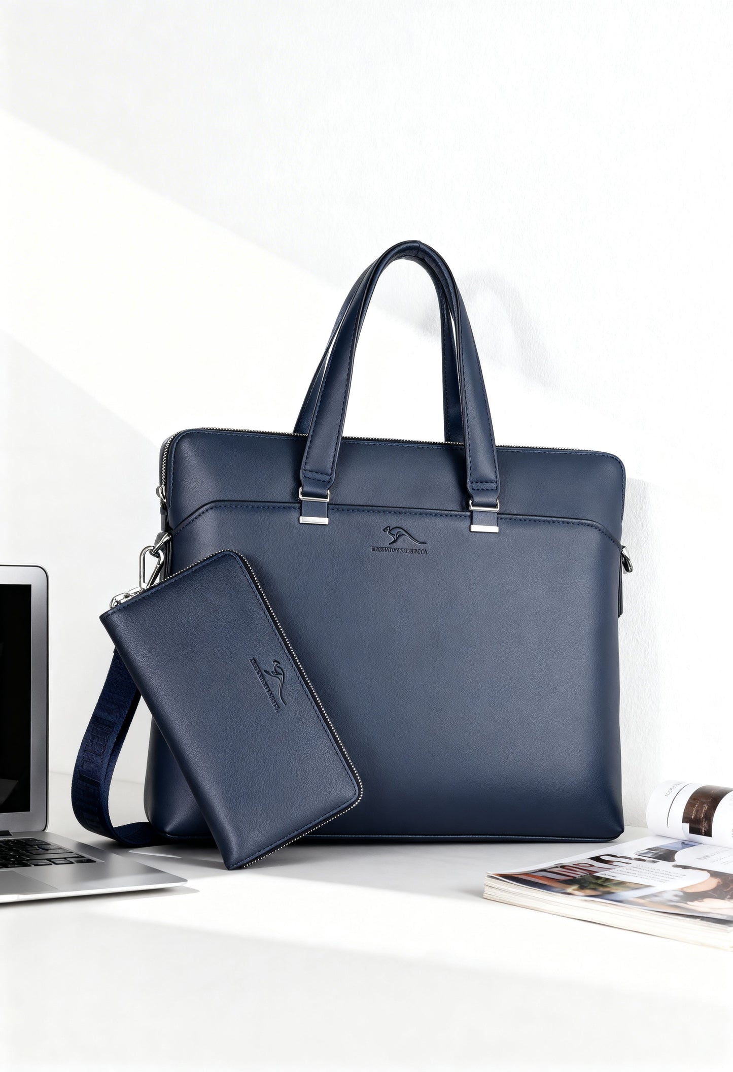 Elegant 2pcs Men's Business Bag Set with Wallet - Wallet Interior Card Organization