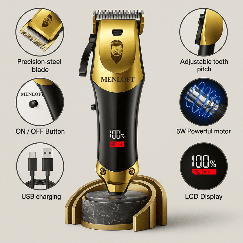 Exquisite USB Rechargeable Hair Clipper Set for Men - Menloft