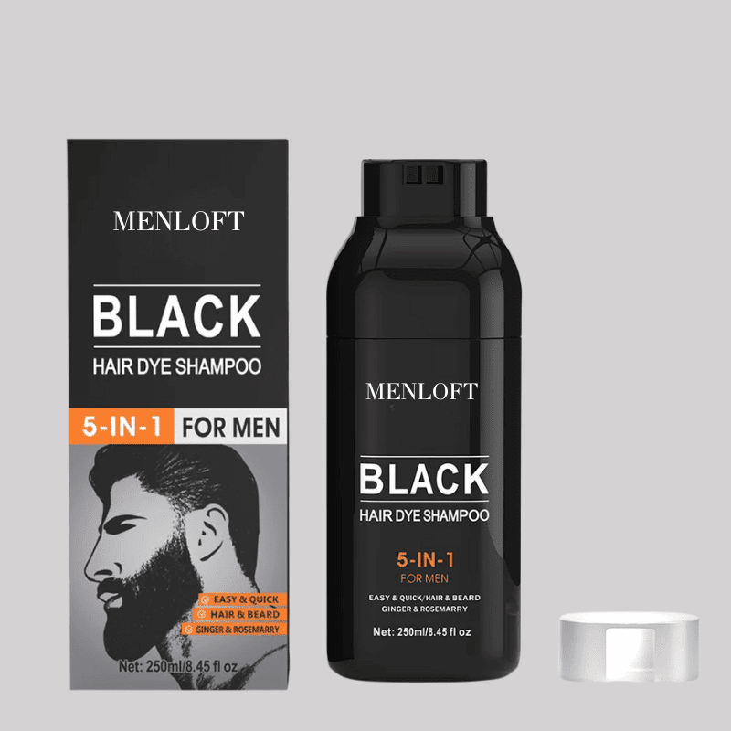 Sevich 5-in-1 Men's Premium Black Hair & Beard Dye Shampoo - Menloft
