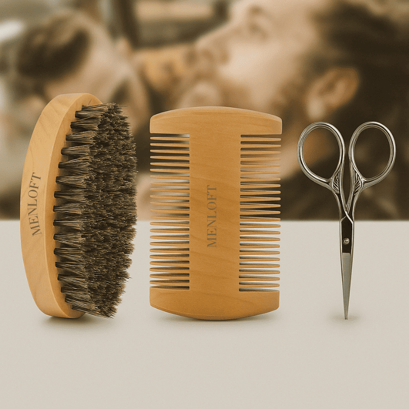 Luxury Men's Grooming Set - Boar Bristle & Wood