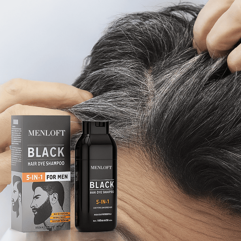 Sevich 5-in-1 Men's Premium Black Hair & Beard Dye Shampoo - Menloft