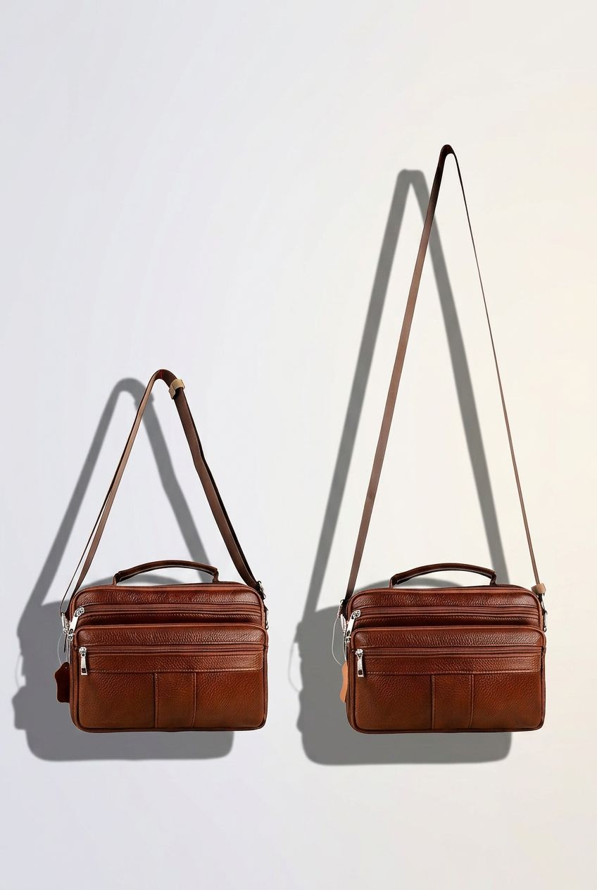 Men's Messenger Bag Side View — Adjustable Shoulder Strap
