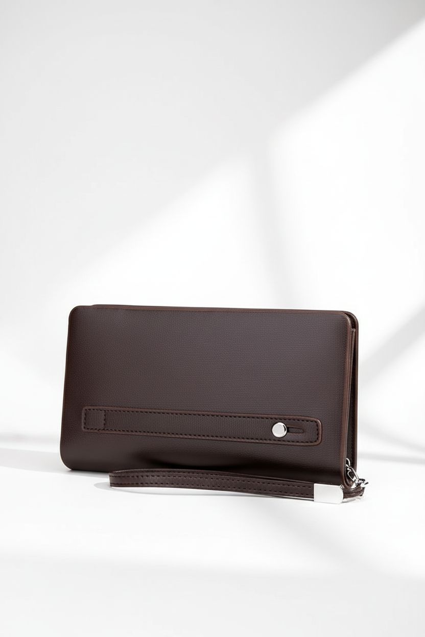 Sophisticated Men's Clutch Bag - Large Capacity & Style - Back Panel Anti-Theft Pocket