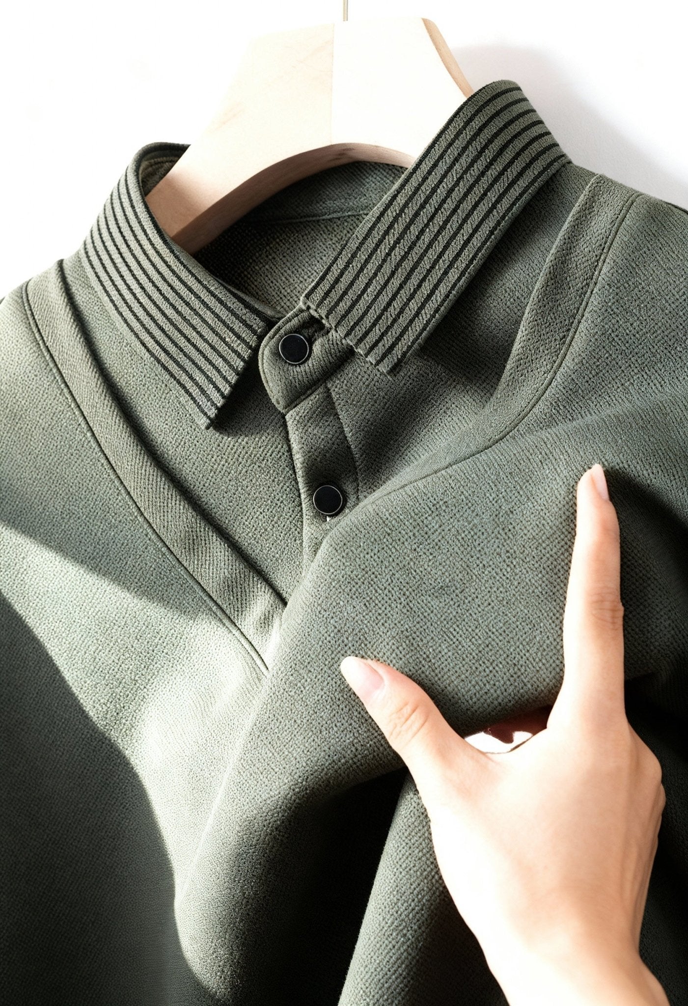 Elegant Men's Striped Lapel Polo Sweater - Menloft