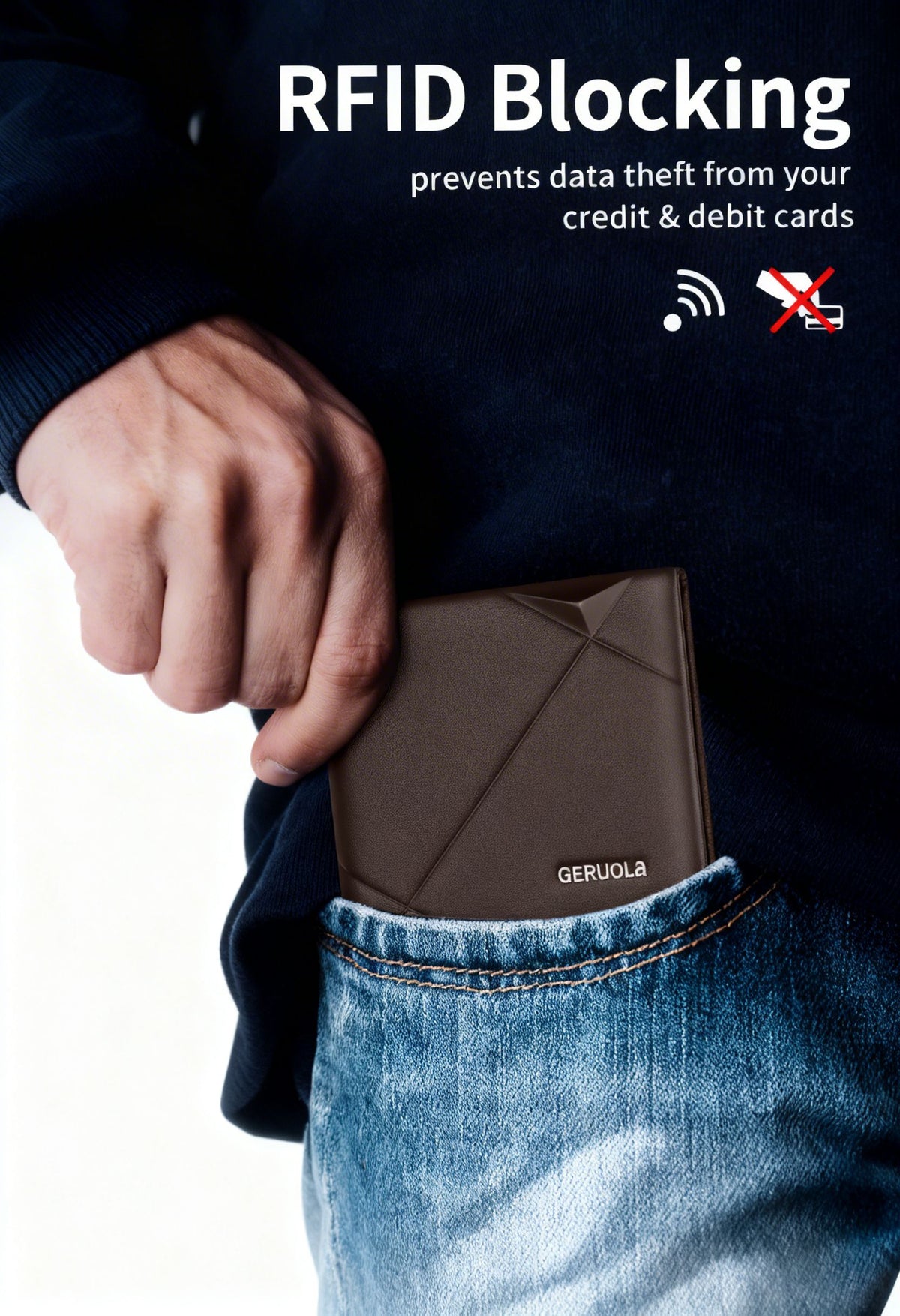 Bifold Wallet CapacityFold — Large Capacity Genuine Leather - RFID Blocking Technology Detail