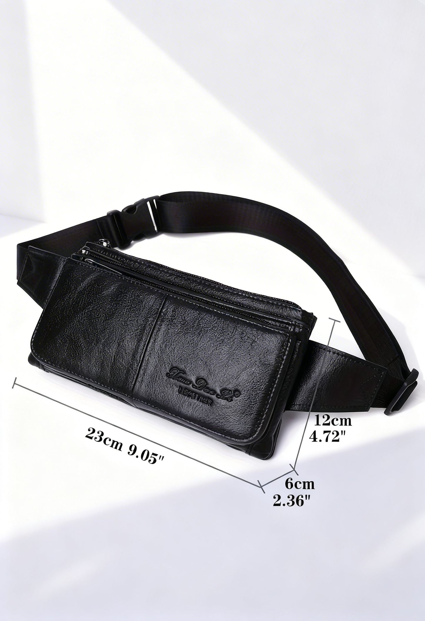 Vintage Waist Bag VintageWaist — Genuine Leather Retro Style - Back Panel Anti-Theft Pocket