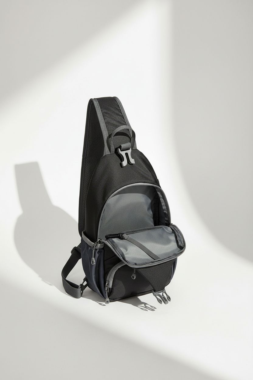 Chest Bag LiteChest Outdoor — Lightweight Waterproof Crossbody - Zipper and Hardware Close-Up