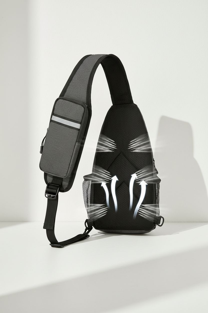 Sling Bag SlingSport Pro — Lightweight Outdoor Crossbody - Back Panel Anti-Theft Pocket