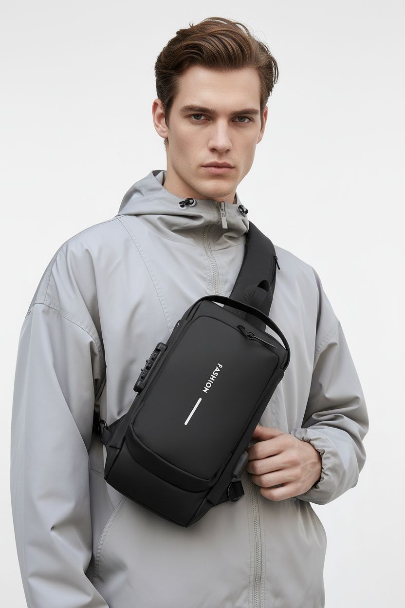 Anti-Theft Bag LockShield Carry — Password Lock Security Crossbody - Shoulder Bag Front View
