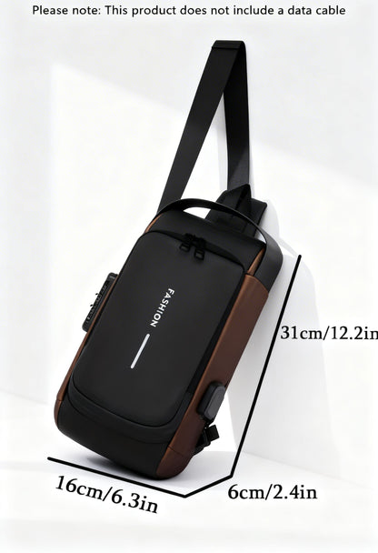 Anti-Theft Bag LockShield Carry — Password Lock Security Crossbody - Zipper and Hardware Close-Up