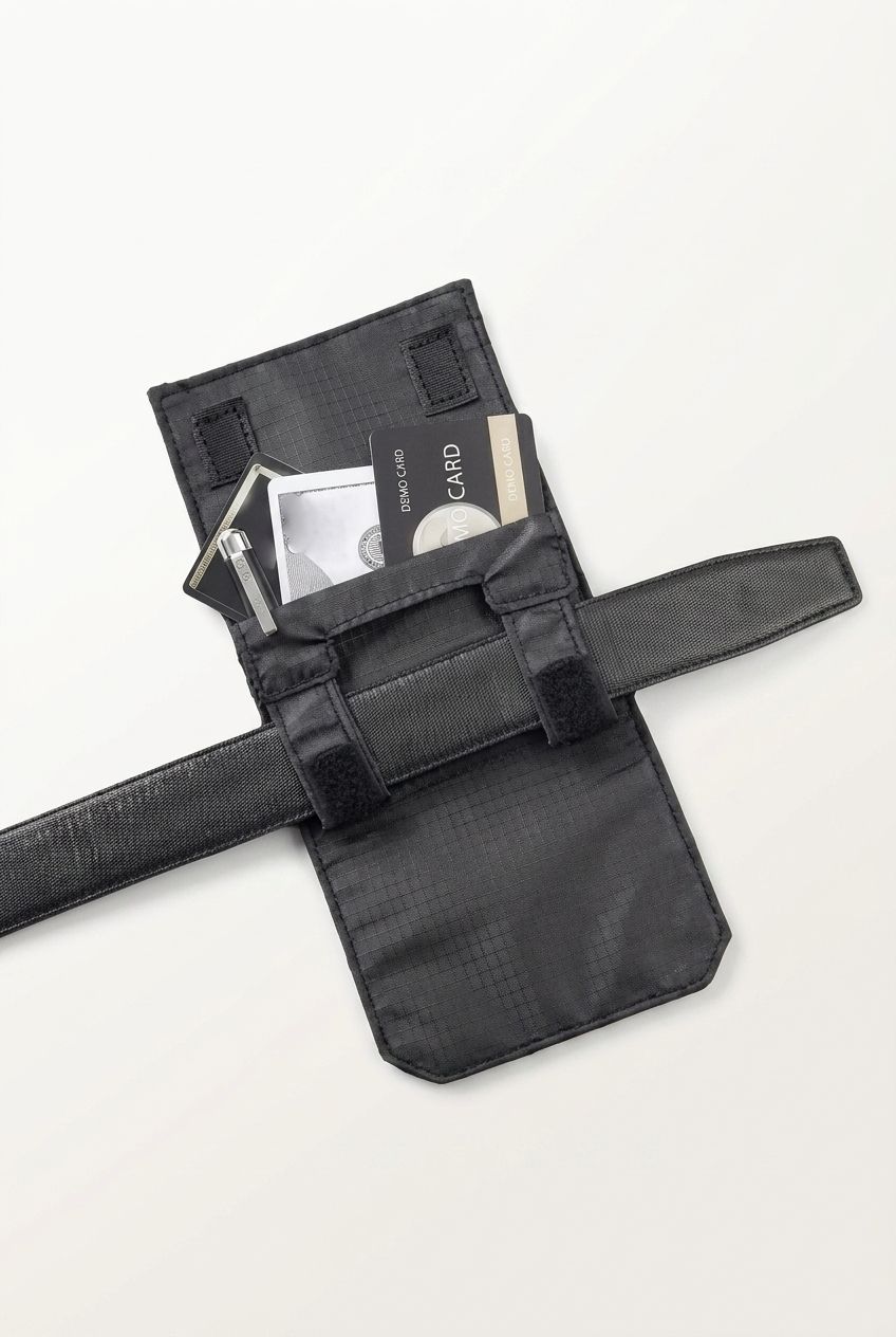 Belt Wear Mini Wallet Pouch, Multi-Function Hidden Waist Wallet for Passport ID Card Cash,Casual Anti-Theft Belt Organizer Pouch