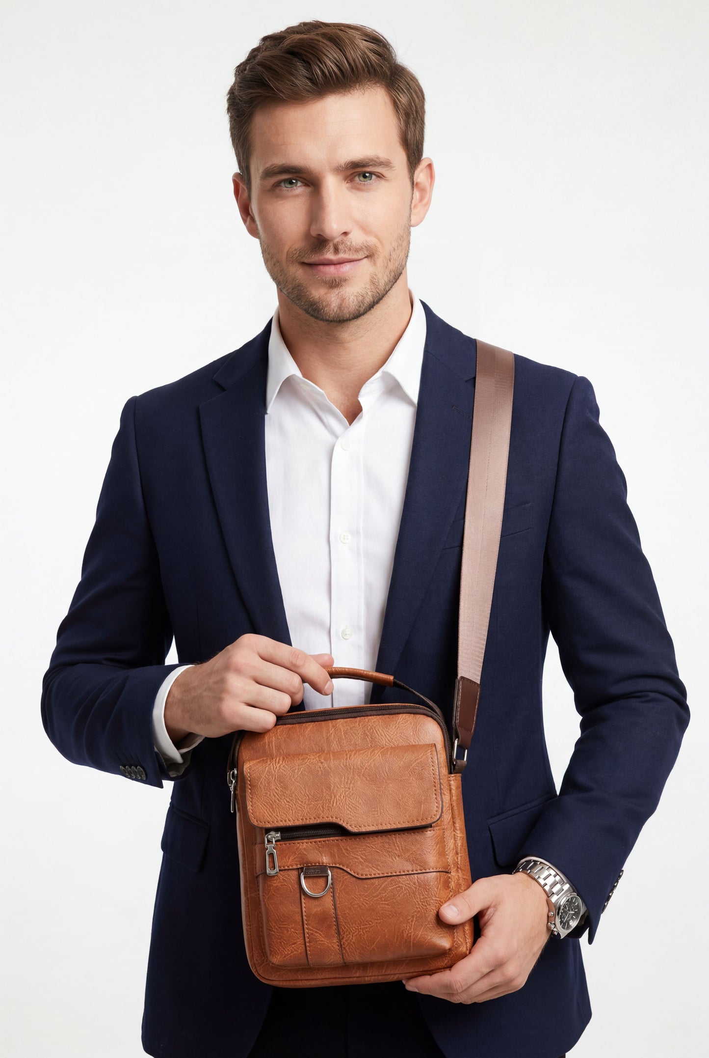 Menloft Briefcase ExecuCarry Versatile – men's bag front view | Premium quality