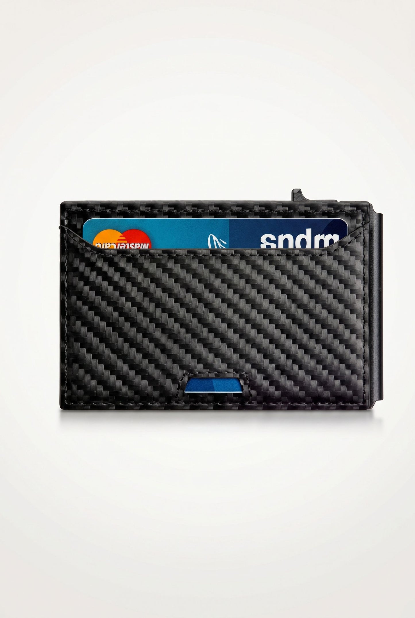 LASVAULT RFID Blocking Card Holder - Sleek Carbon Fiber Wallet - Black - Men's Wallet