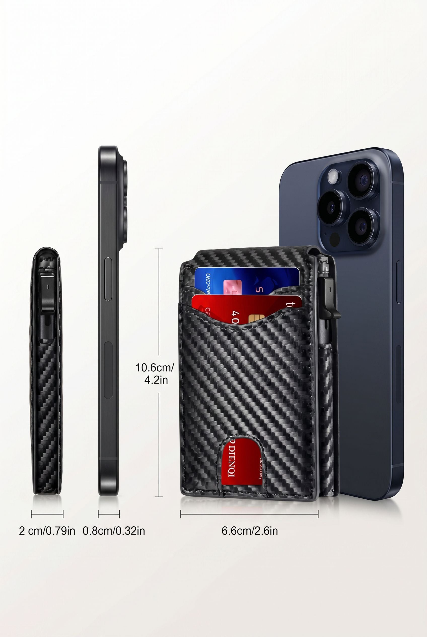 LASVAULT RFID Blocking Card Holder - Sleek Carbon Fiber Wallet - Black - Men's Wallet