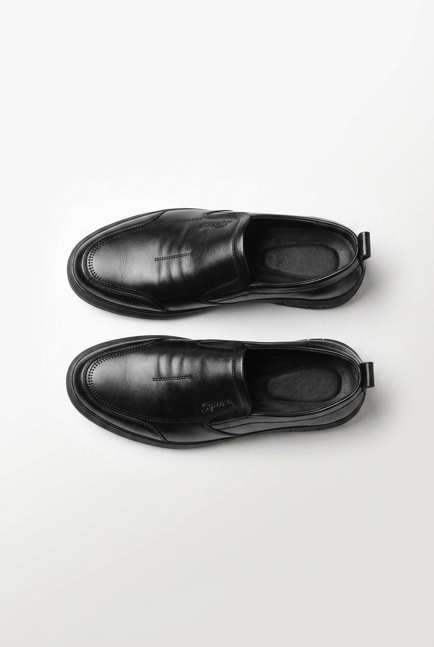 Classic Men's Leather Shoes New Black Soft Bottom Anti Slip and Breath Shoes Low-top Business Casual Loafers Formal Men's Shoes