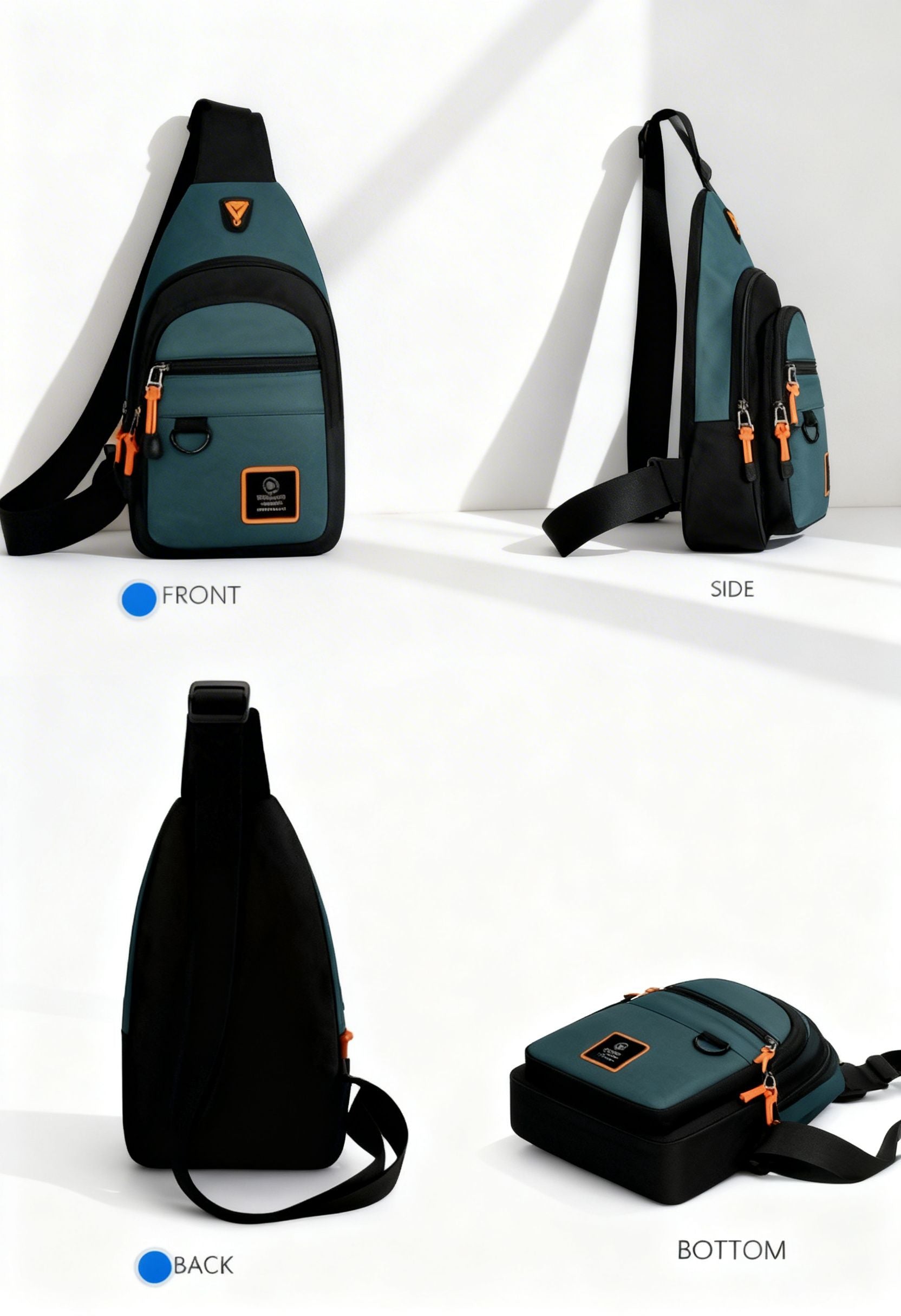 Crossbody Bag Fashion — Waterproof Leather Shoulder Bag - Back Panel Anti-Theft Pocket