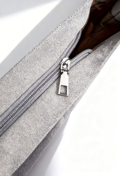 Crossbody Bag Fashionable — Waterproof Leather Shoulder Bag - Zipper and Hardware Close-Up