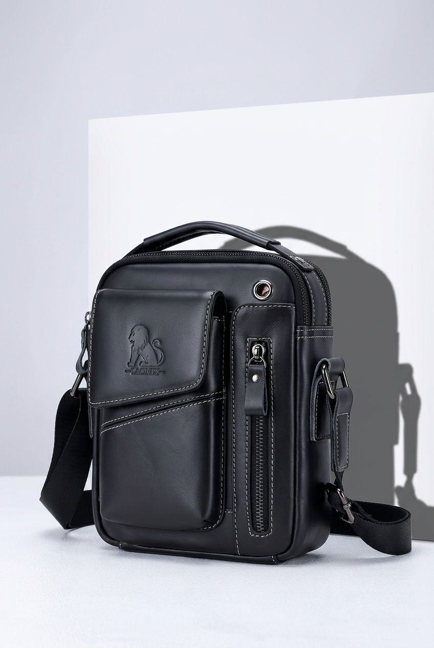 Elegant Top-Grain Leather Crossbody Bag - Bag Size and Capacity Reference