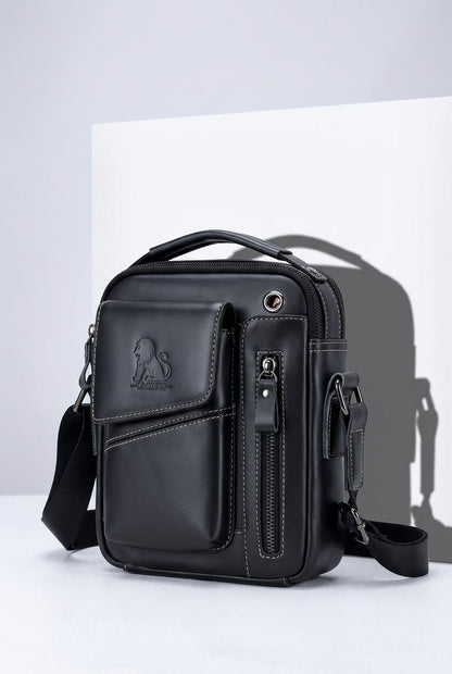 Elegant Top-Grain Leather Crossbody Bag - Bag Size and Capacity Reference
