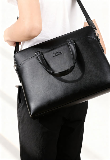 Elegant 2pcs Men's Business Bag Set with Wallet - Black Duo - Men's Wallet