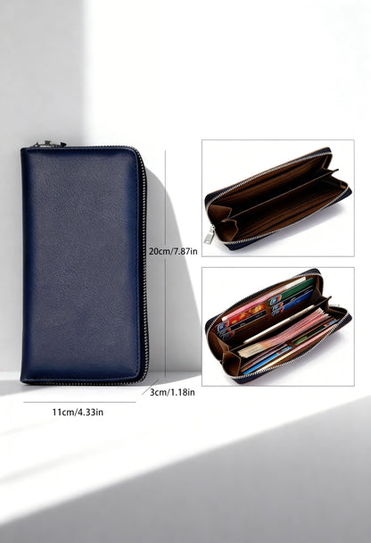 Elegant 2pcs Men's Business Bag Set with Wallet - Card Slots and ID Window Detail