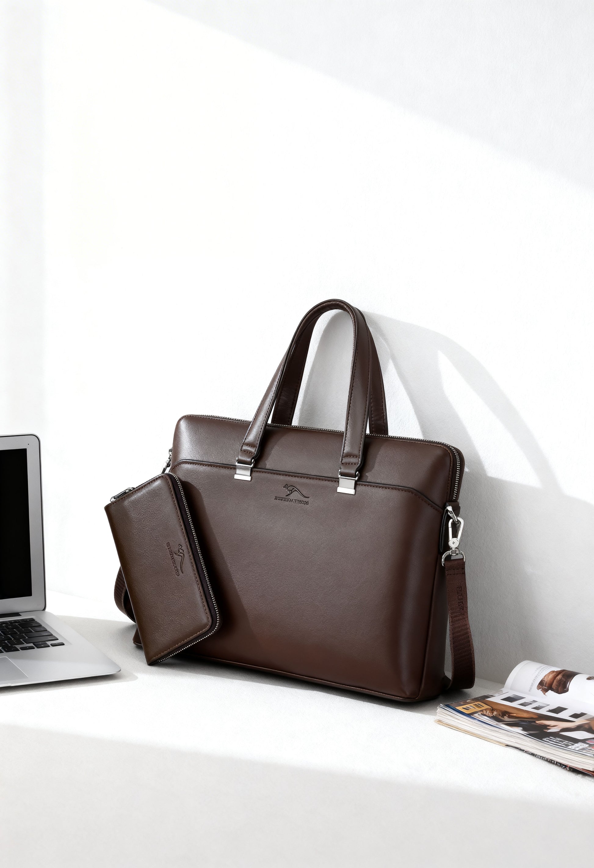 Elegant 2pcs Men's Business Bag Set with Wallet - RFID Blocking Technology Detail