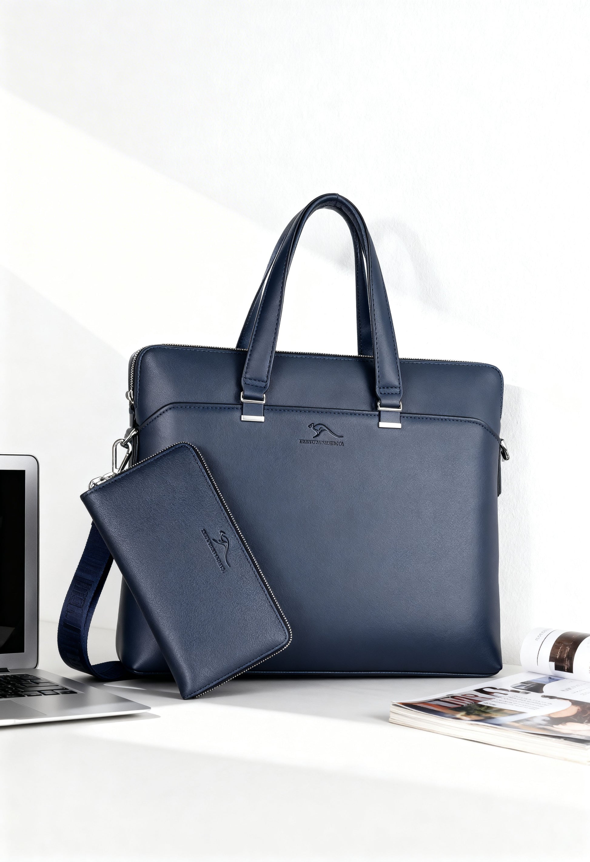 Elegant 2pcs Men's Business Bag Set with Wallet - Wallet Interior Card Organization