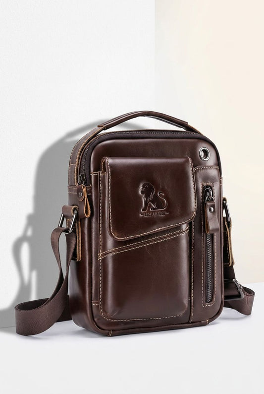 Elegant Top-Grain Leather Crossbody Bag - Bag Size and Capacity Reference