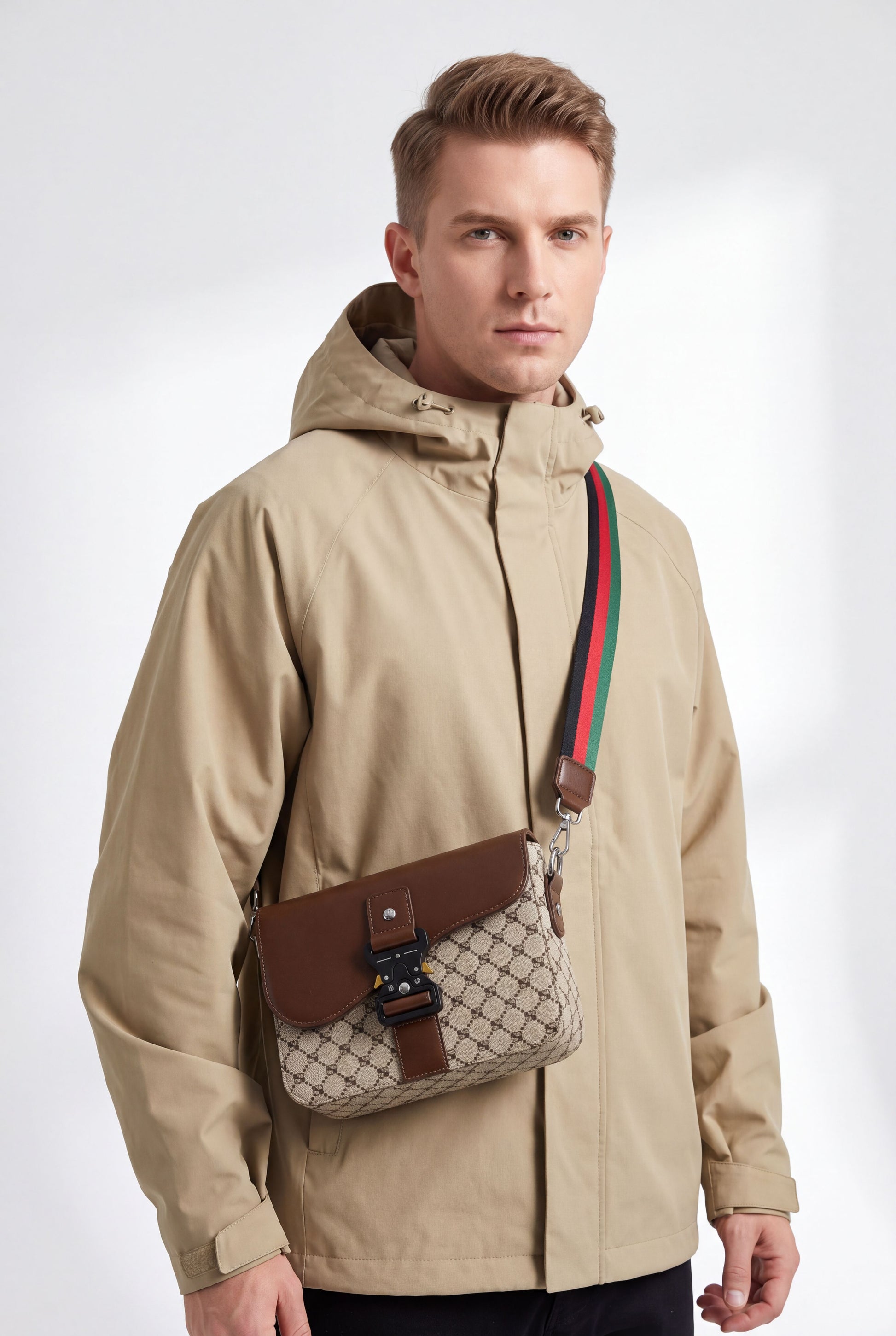 Faionable Men's Crossbody Bag Commuter Mobile Phone Single oulder Bag Advanced Sensation New Model Large Brand Casual Sle