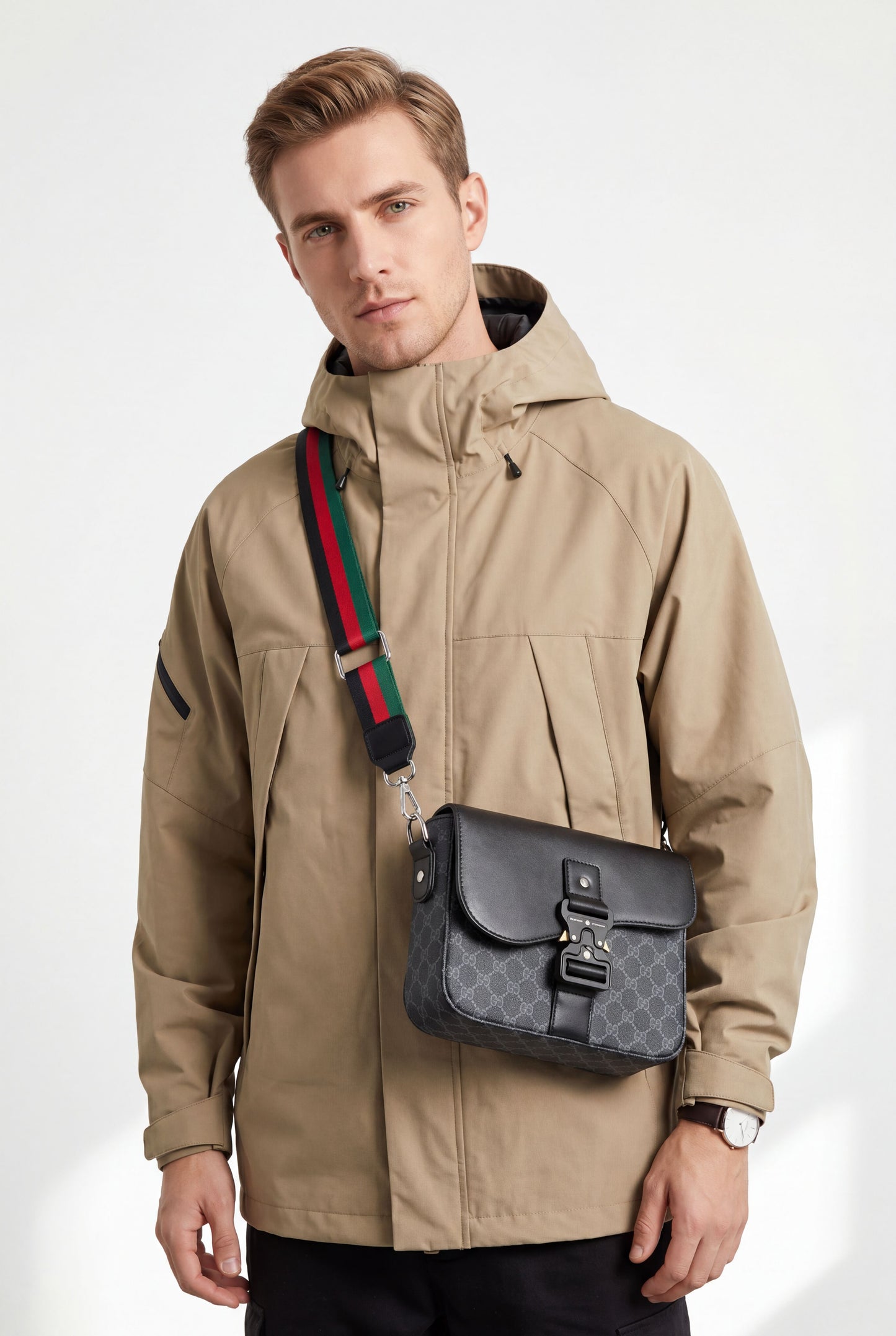 Faionable Men's Crossbody Bag Commuter Mobile Phone Single oulder Bag Advanced Sensation New Model Large Brand Casual Sle