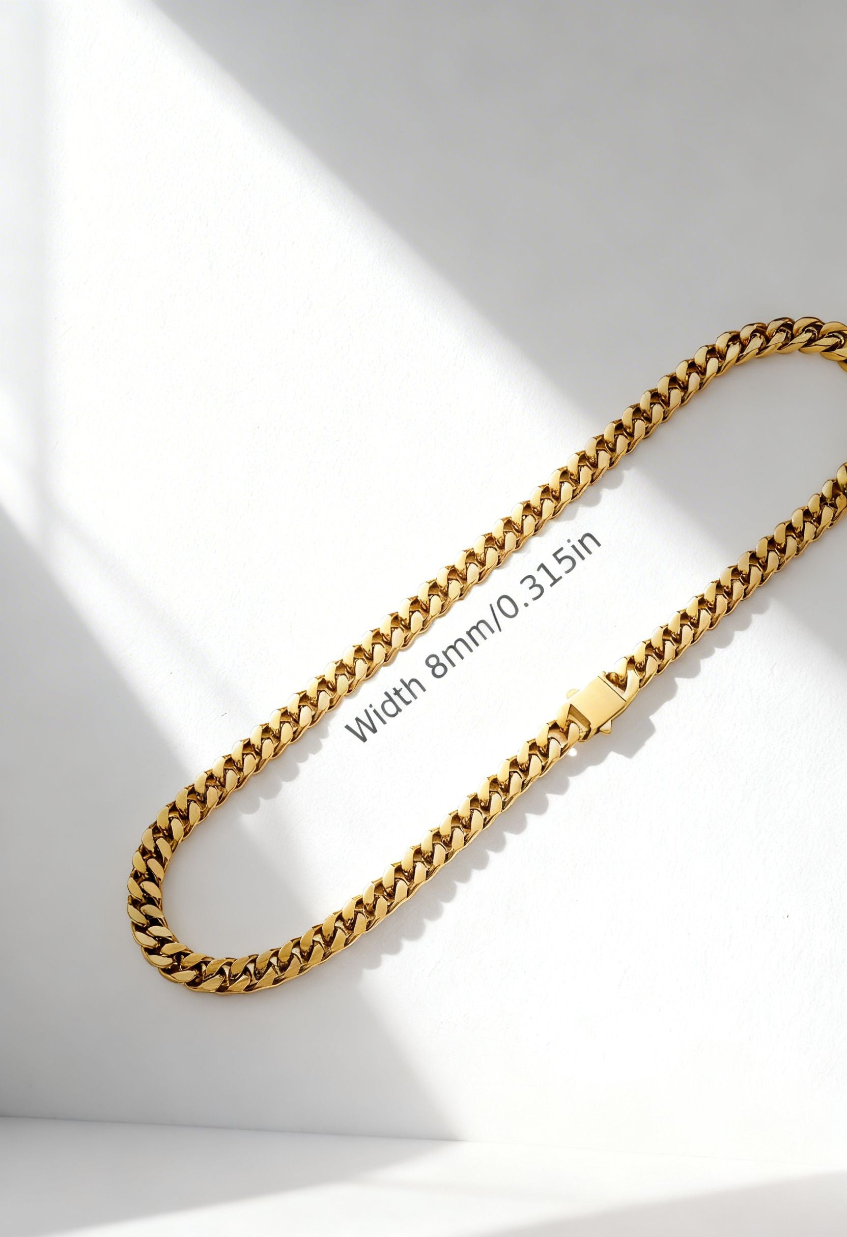 Hip Hop Stainless Steel Encrypted Four-sided Grinding 8.10.12mm Cuban Necklace Spring Buckle Titanium Stainless Steel Hip Hop Necklace for Men. 18K Golden Plated Plated 18K Golden Plated Real 18K Golden Plated Hip Hop Jewelry