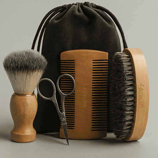 Luxury Men's Grooming Set - Boar Bristle & Wood