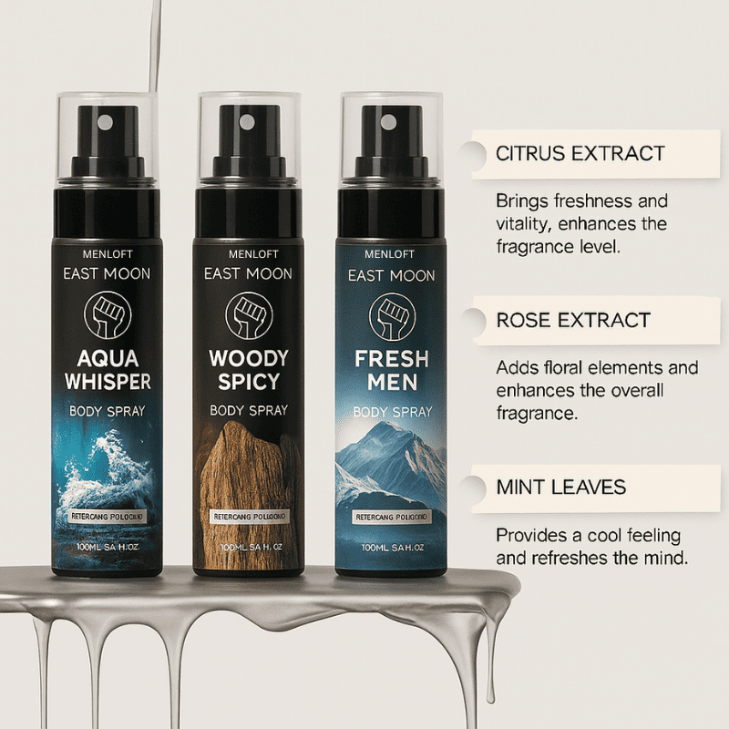 East Moon Sandalwood Men's Premium Deodorant Spray - Menloft
