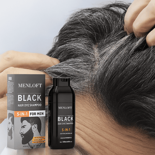 Sevich 5-in-1 Men's Premium Black Hair & Beard Dye Shampoo - Menloft