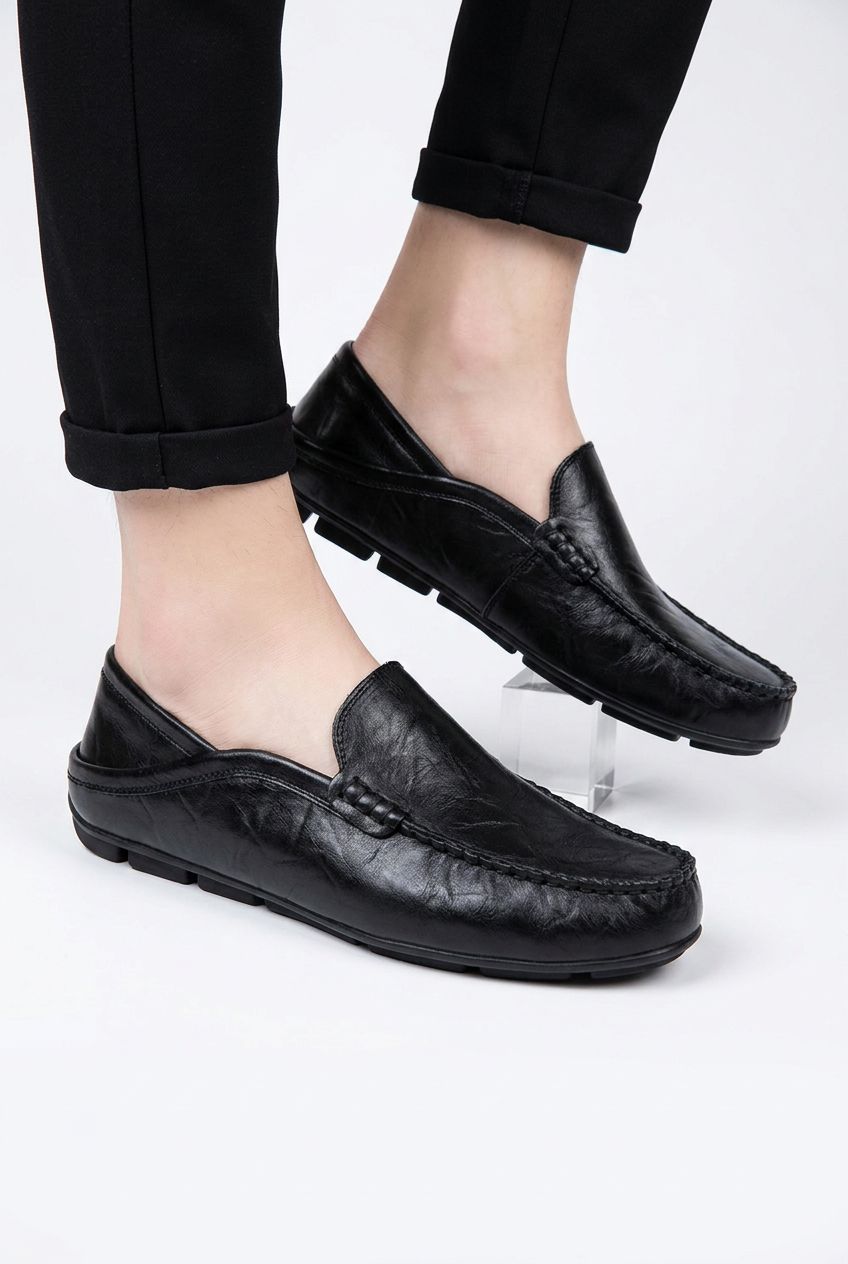 Men Shoes Casual Genuine Leather Mens Loafers Moccasins Designer Slip on Boat Shoes High Quality Chaussure Homme Plus Size 37-47