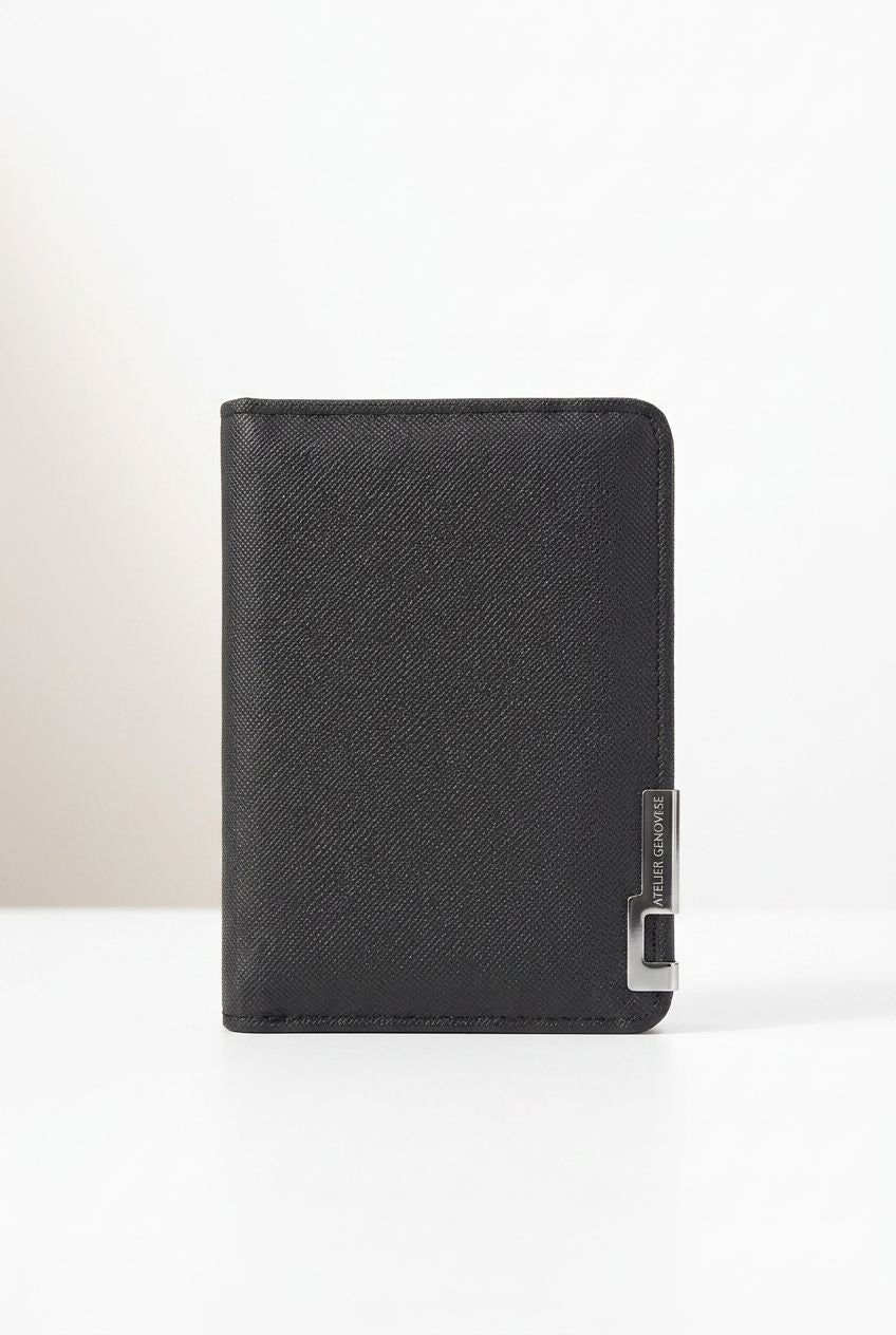 Men's Slim Leather Card Holder AuraFold – Elegant Minimalist Wallet Side Profile