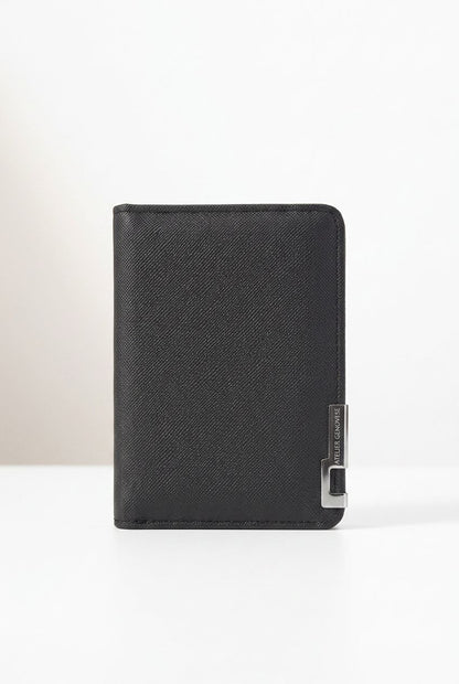 Men's Slim Leather Card Holder AuraFold – Elegant Minimalist Wallet Side Profile
