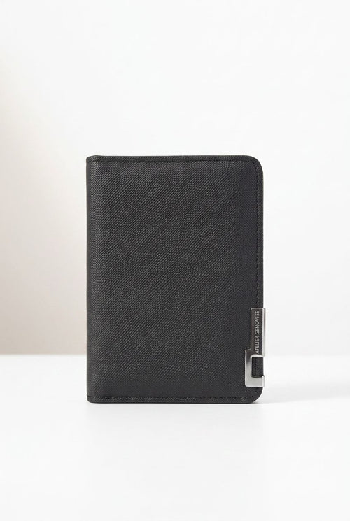 Men's Slim Leather Card Holder AuraFold – Elegant Minimalist Wallet Side Profile