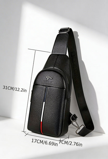 Men's Chest Bag, Casual Shoulder Bag, Multi-functional Crossbody Bag, Biker-style Small Backpack, Trendy Brand Crossbody Bag, Fashionable Chest Sling Bag