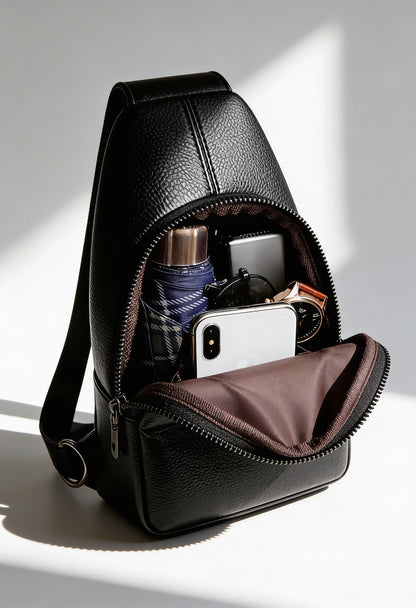 Men's Chest Bag, Casual Shoulder Bag, Multi-functional Crossbody Bag, Biker-style Small Backpack, Trendy Brand Crossbody Bag, Fashionable Chest Sling Bag