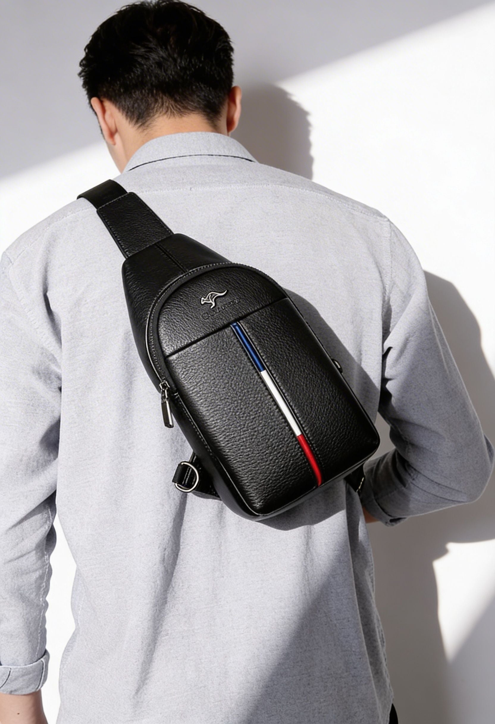 Men's Chest Bag, Casual Shoulder Bag, Multi-functional Crossbody Bag, Biker-style Small Backpack, Trendy Brand Crossbody Bag, Fashionable Chest Sling Bag