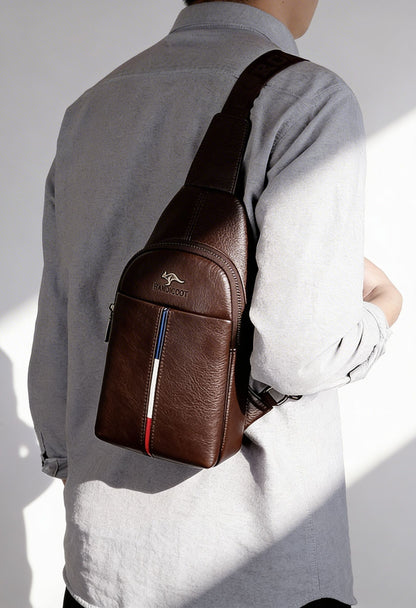 Men's Chest Bag, Casual Shoulder Bag, Multi-functional Crossbody Bag, Biker-style Small Backpack, Trendy Brand Crossbody Bag, Fashionable Chest Sling Bag