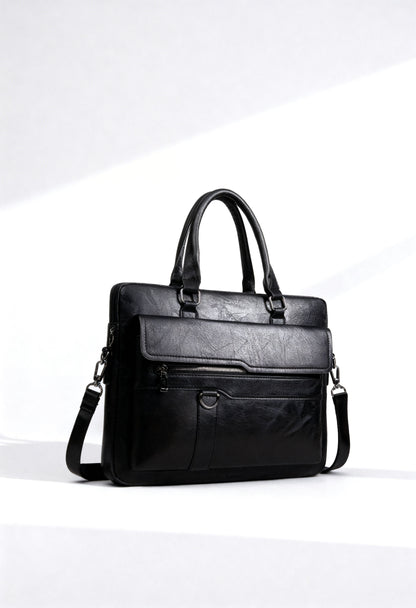 Men's Vintage Brown Business Briefcase - Adjustable Shoulder Strap, Multiple Compartments, Zippered File Folder Laptop and Tablet Messenger Bag, Suitable for 14-inch Laptops, Men's Crossbody Bag, Perfect for Work Travel, Office Ready