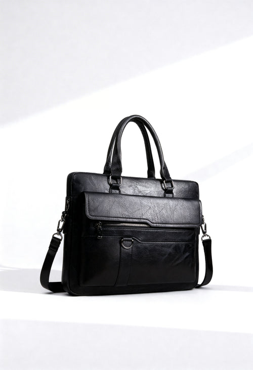 Men's Vintage Brown Business Briefcase - Adjustable Shoulder Strap, Multiple Compartments, Zippered File Folder Laptop and Tablet Messenger Bag, Suitable for 14-inch Laptops, Men's Crossbody Bag, Perfect for Work Travel, Office Ready