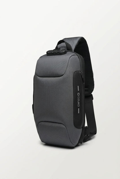 OZUKO sling bag breathable back panel mesh ventilation