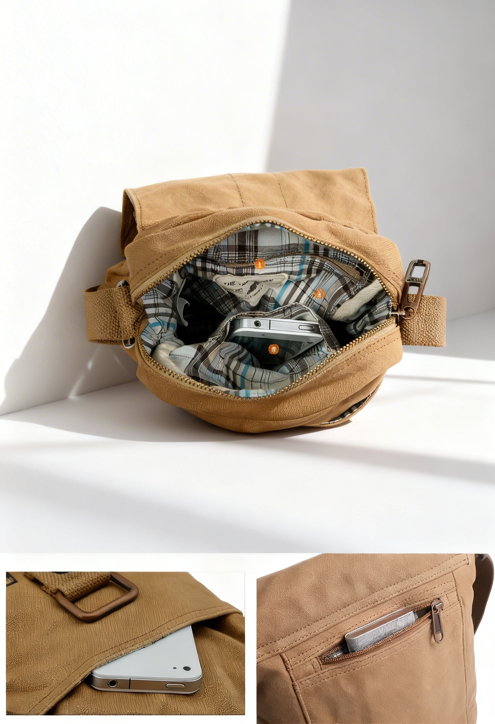 Satchel Bag CanvasSatch — Casual Messenger Shoulder Bag - Side Profile Messenger Bag