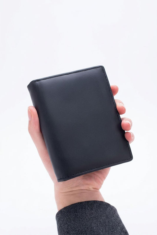 Elegant Vintage Leather Wallet for Modern Men | RFID Slim Leather... - Black - Men's Wallet