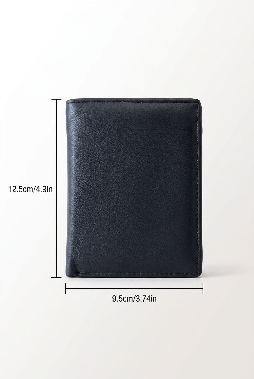 Elegant Vintage Leather Wallet for Modern Men | RFID Slim Leather... - Black - Men's Wallet